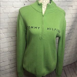 Tommy Hilfiger Ribbed Green Long Sleeve Sweater L